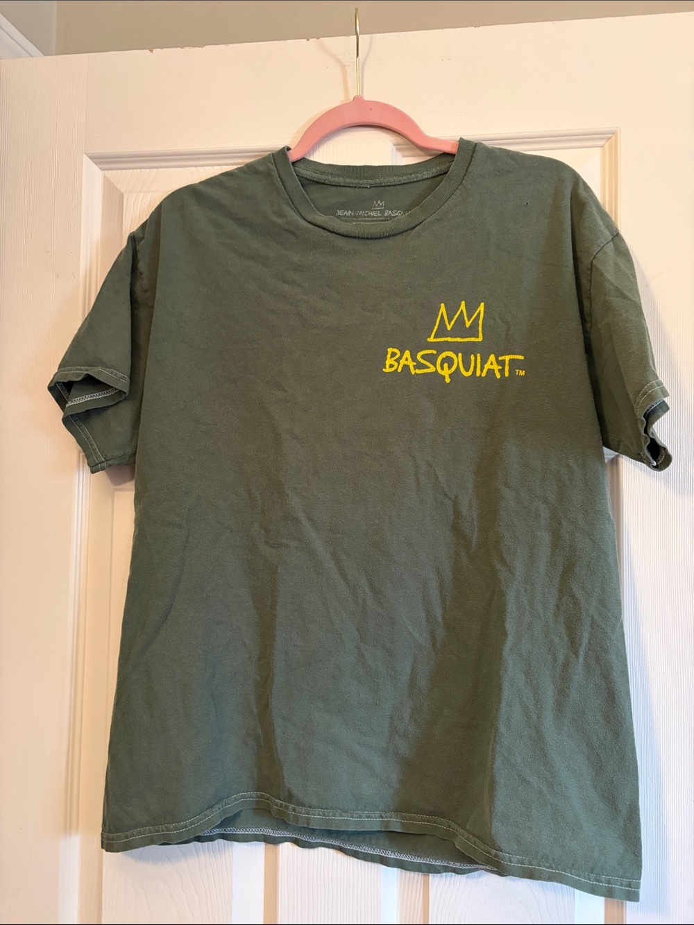 Basquiat Olive Green Short Sleeve Graphic Tee